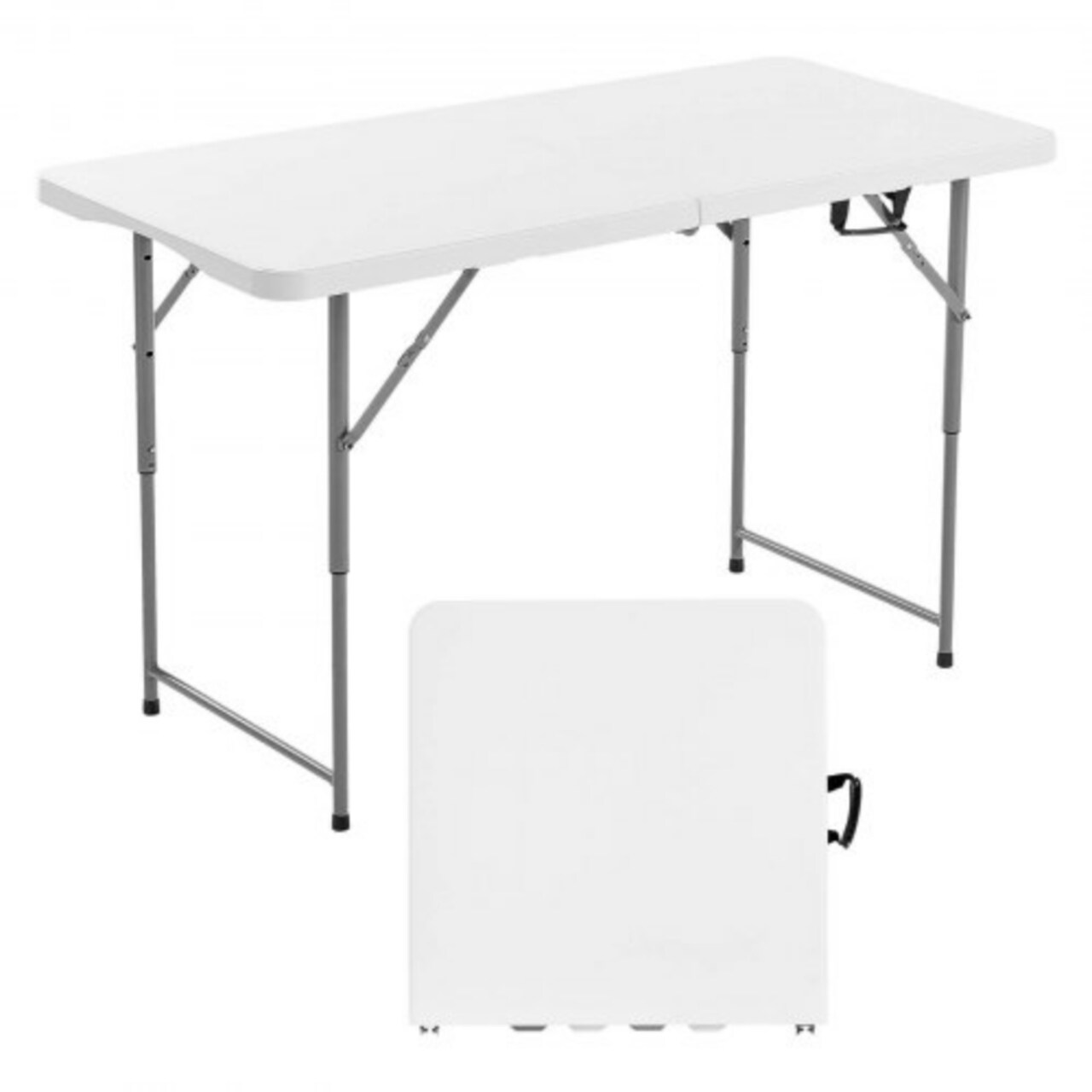 Portable Fold-in-Half Utility Table 4 Ft for Indoor Outdoor Use
